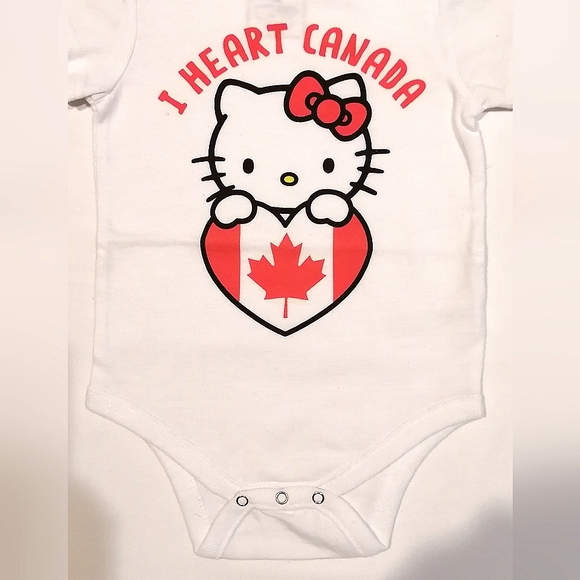 🔥SALE🔥 Hello Kitty Canada Day Baby Onesie NWT Sz 3-6M, 6-12M,12-18M,18-24M - Picture 2 of 6